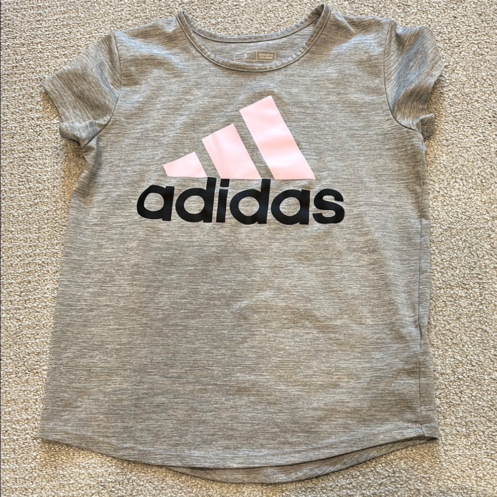 Adidas Gray and Pink Short Sleeve Tee